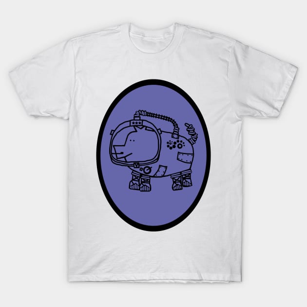 Space Pig Sci Fi Astronaut Oval T-Shirt by ellenhenryart